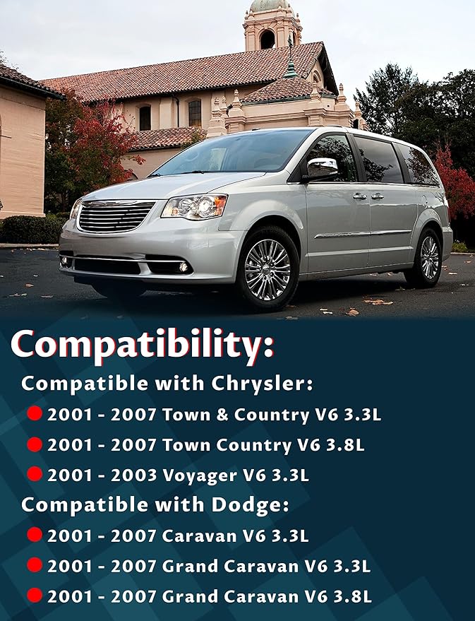 Example productAutomotive Engine Mounts Kit OE Replacement for Town & Country/Voyager/Caravan 2001-2007 3.3L/3.8L, FWD Automatic Transmission (OE# A2925, A2926, A2927, A2928)